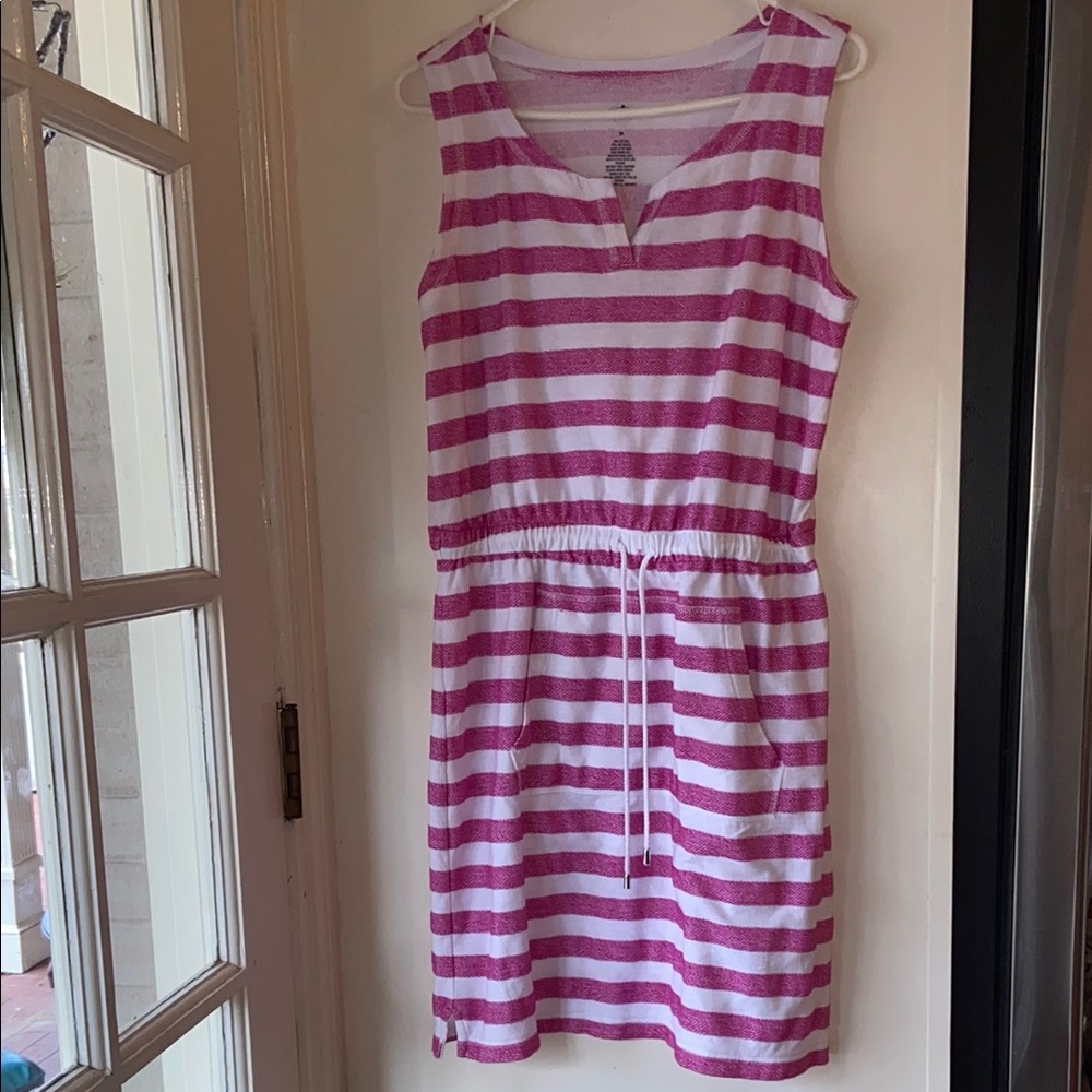 St. John's Bay Pink and White Striped Dress